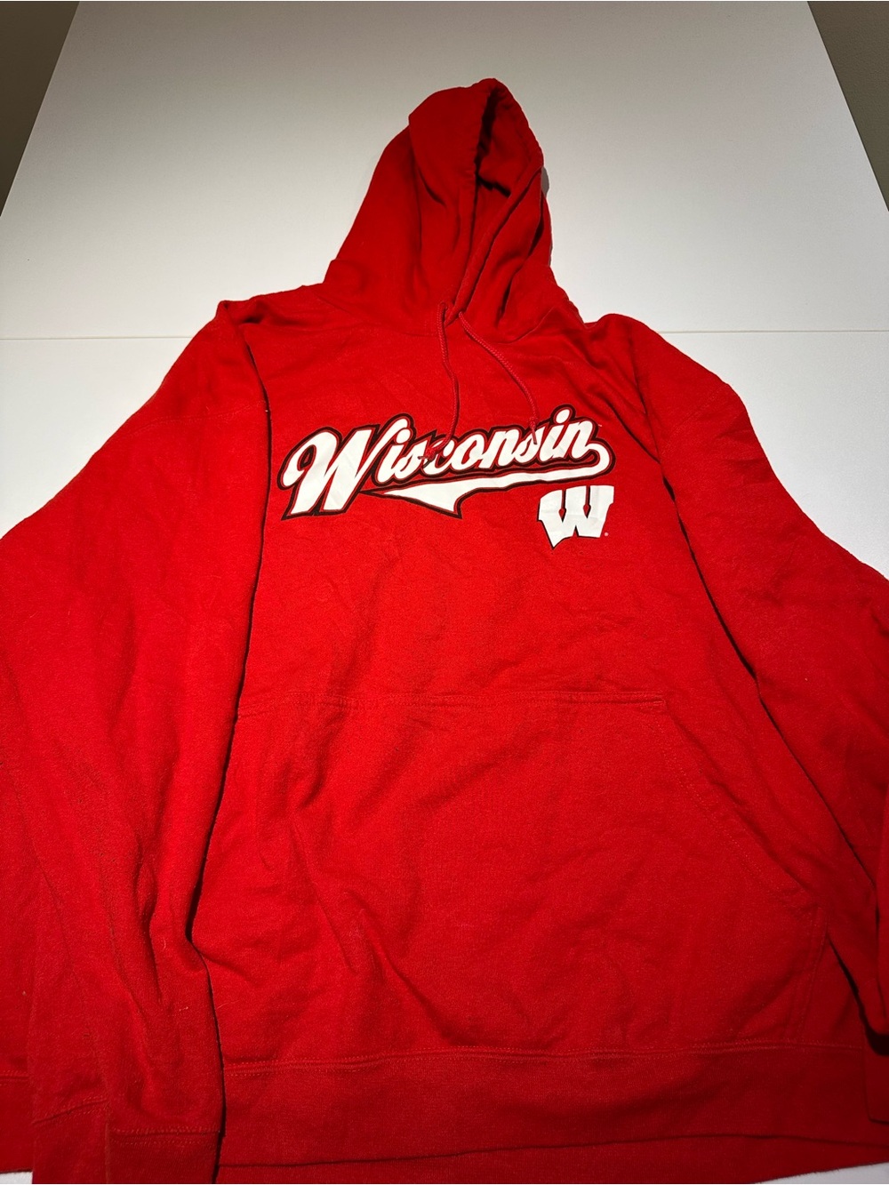 Pro Edge Red Wisconsin Hoodie Sweater